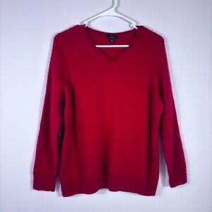 Talbots Red 100% Cashmere V-neck Sweater Size 2XL
